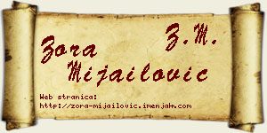 Zora Mijailović vizit kartica
